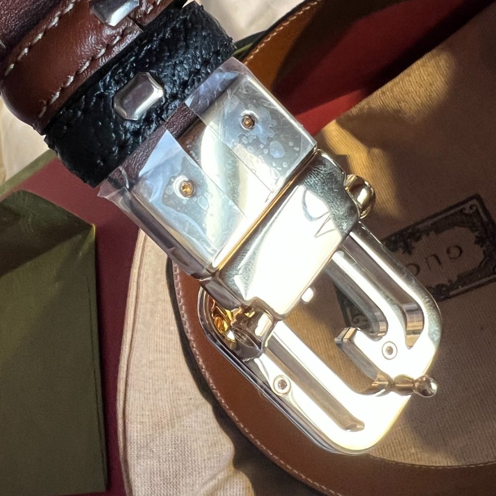 Belt with squared Interlocking G buckle - Picture 8 of 16